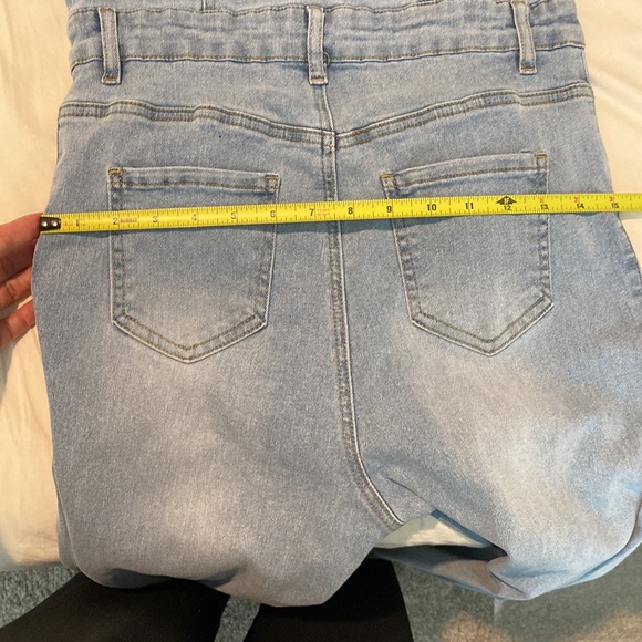 Tube top long pants denim jumpsuit - Picture 7 of 8